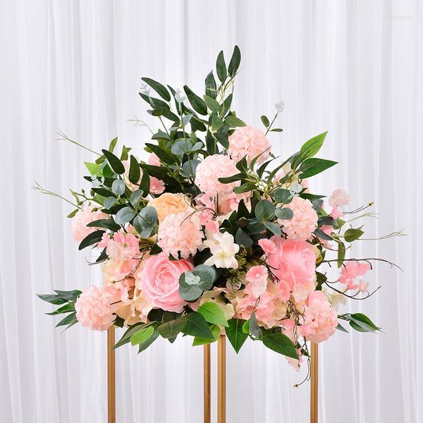 Flores decorativas vendem bem estilo de casamento colorido de estilo piloto artificial para decoração de janela de loja de palco