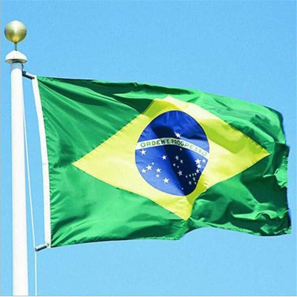 Баннерные флаги 3ftx5ft Brazil Flag 150x90cm Custom Flag Banner National Flags Super Poly Indoor/Outdoor Brasil Flag Banner G230524