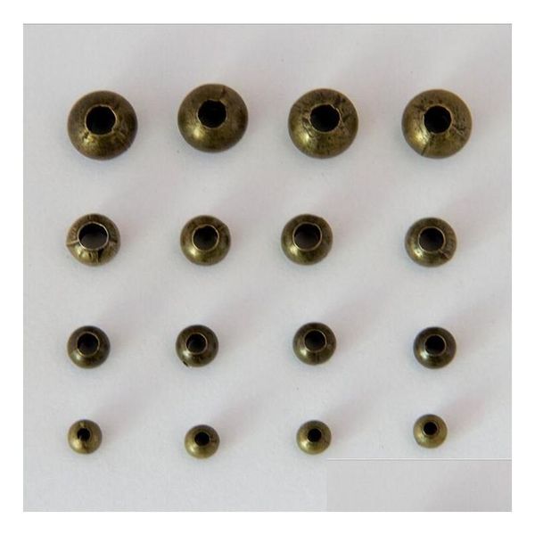 Spacer Dhs Ship Bronze Großes Loch 4/5/6/8 mm Diy Schmuck Spacer Zubehör Perle Glatte Eisen Positionierungsperlen Gsdwz032 Drop Deliver Dhp0P