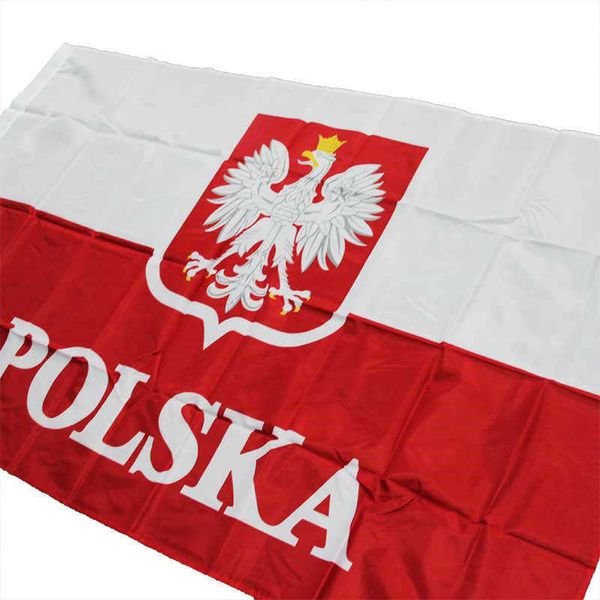 Banner-Flaggen, Polen-Flagge, 90 x 150 cm, polnische Adler-Flagge, polnische Flagge, weißer Adler, EU-Banner für drinnen und draußen, dekorative Flagge, Gartenparty-Flagge G230524