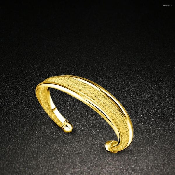 Bracciale Moda europea e americana Ultimo stile INS Bracciale placcato oro Doppia rete metallica Gioielli in lega di rame oro-argento