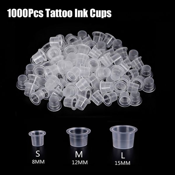 Outra maquiagem permanente de maquiagem 1000pcs/lote plástico tatuagem de tatuagem copo de maquiagem permanente de maquiagem Pigmment taps copo Acessórios para pigmentos de tatuagem 230523