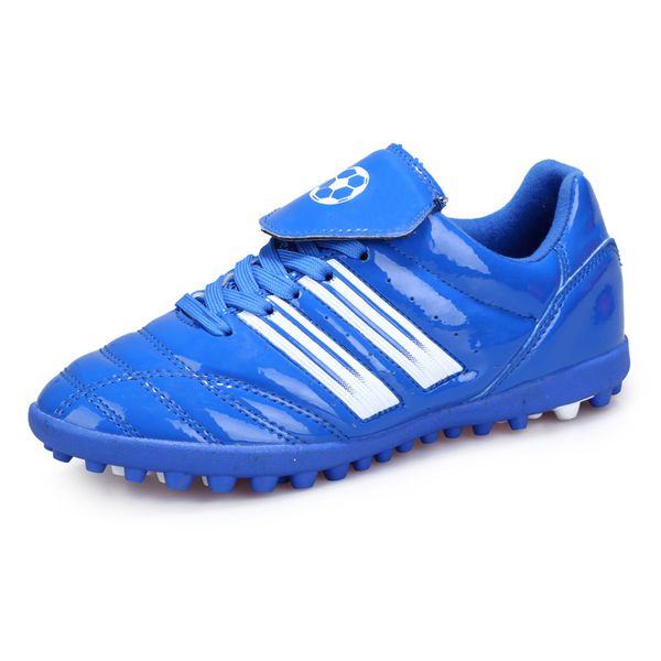 Scarpe da calcio scarpe da allenamento antiscivolo per bambini in erba scarpe sportive da calcio per studenti blu giallo verde e nero unghie lunghe scarpe da ginnastica con unghie rotte