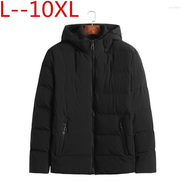 Piumino da uomo Plus 10XL 8XL 6XL Giacca invernale da uomo Cappotto caldo Imbottito in cotone Capispalla Uomo Cappotti Giacche Colletto con cappuccio Abiti sottili Parka spessi