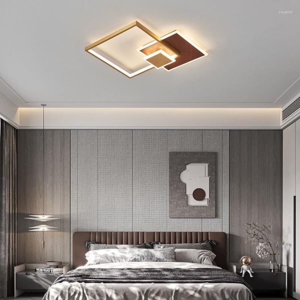 Plafoniere Modern Led Lamp Leaves Verlichting Plafond Camera da letto Decorazione Tessuto Sala da pranzo Luce