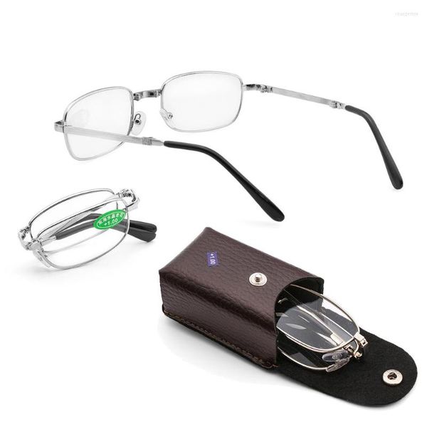 Óculos de sol Fashion Ultra-Light Dobing Reading Glasses com Box Unisex Metal Frame AGIDA VISION CARE 1.0- 4.0