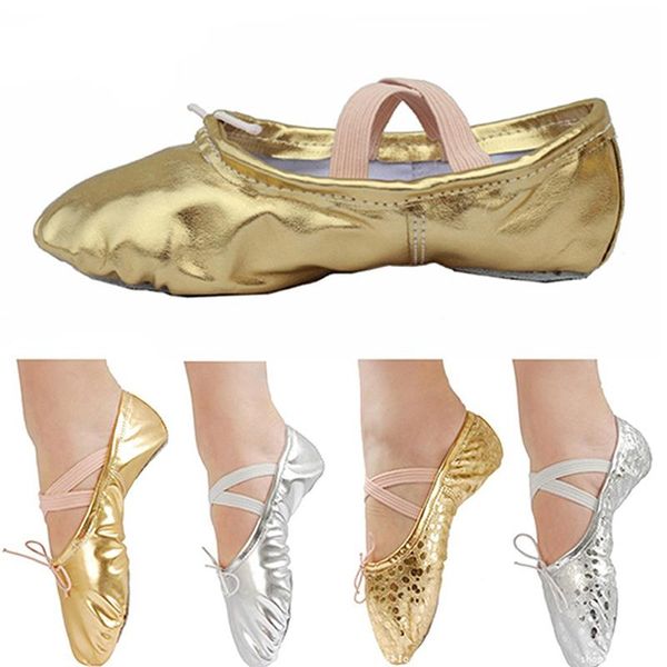 Turnschuhe Mädchen Schuhe für Tanz Kinder Pointe Gymnastik Pailletten Kunstleder Baby Ballett Größe 25-36