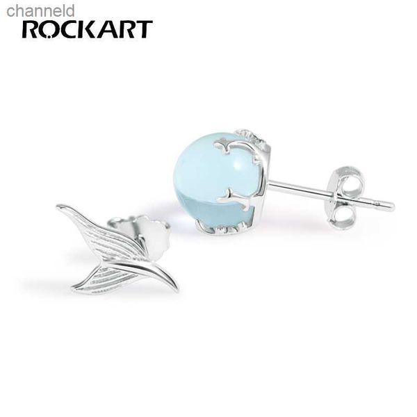 Stud Real 925 Sterling Silver Mermaid Bubble Stud Brincos para Mulheres Aniversário Presente Fishtail Fine Jewelry S925 Atacado L230518