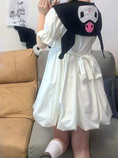 Casual Kleider Kawaii Lolita Kleid Frauen Süße Adrette Stil Kurze Schleife Sailor Kragen Cartoon Japanische Weibliche Robe Hülse