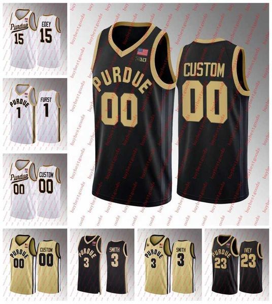 Custom NCAA Purdue Boilermakers College Basketball Jersey 2022-23 Swanigan Braden Smith Zach Edey Jaden Aivey Trevion Williams Mason Gillis Swit Stit Stit