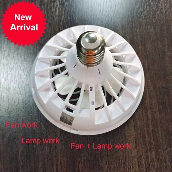 New Universal 2-in-1 AC 220V E27 12W LED Lampada E27 Ventilatore da soffitto con lampadina a LED per Home Office Night Market Book Room