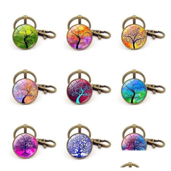 Ключевые кольца корабль дерево жизни подвесной кулон Тайм -мам Time Gem Gift R235 Mix Order 20 штук.