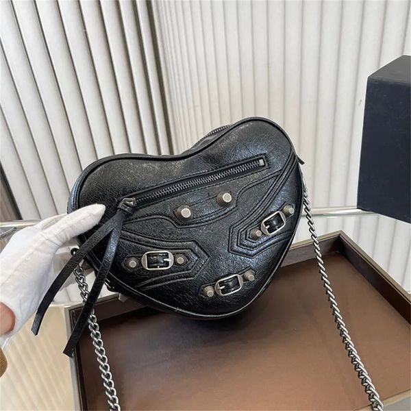 Heiße Designer-Taschen Schöne Motorradtasche Mode Schulter Umhängetasche Coole Mädchen Handtasche Berühmte Frauen Brieftasche Reißverschluss Kette Handtaschen mit Box