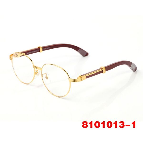 Runde Brücke Designer-Sonnenbrille für Frauen Gold Spectacles Mode Herrenbrille Vollrand polarisiert Anti-Ultraviolett Sonnenbrille Metall Holzrahmen Brillen Lünette