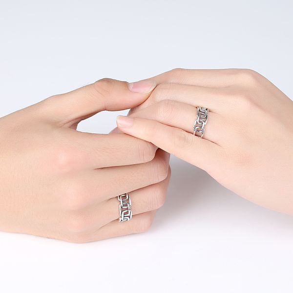 Europäischer neuer Metall-Punk-Stil S925 Silber Paar Ring Schmuck Mode Persönlichkeit Frauen S925 Silber offener Ring für Frauen Hochzeit Party Valentinstag Geschenk SPC