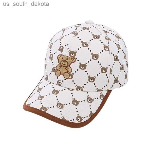 Ballkappen Kinder Sommer Lässige Sonnencreme Baseballmütze Niedlicher Cartoon Bärendruck Sonnenhut Outdoor UV-Schutz Freizeithut L230523