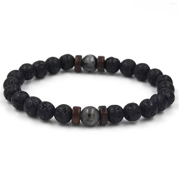 Strand Lava Rock Stone Bracciale con perline Cristallo curativo regolabile Yoga Bilanciamento energetico per uomo Donna Regali NOV99