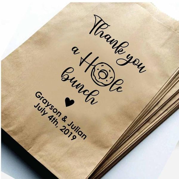 Confezioni regalo Borse per addio al nubilato a tema ciambelle personalizzate-Grazie A Hole Bunch Bag- Grazie Bag-Wedding Treat Bag