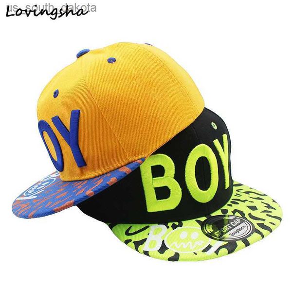 Ball Caps Lovingsha New Spring Summer Baby 3D Letter Boy Boy Boy Регулируемая бейсболка 3-8 лет детские шляпы хип-хопа Sun Hat Hat C-12 L230523