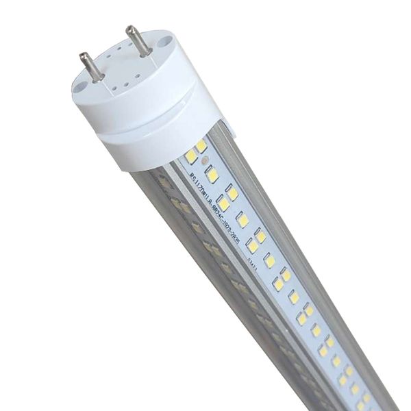 Lampadine a tubo LED T8 4FT 72W 6500K Luce bianca fredda, alimentazione a doppia estremità Sostituzione del tubo fluorescente a LED da 4 piedi Alto rendimento a forma di V Bi-Pin G13 Base Ballast crestech