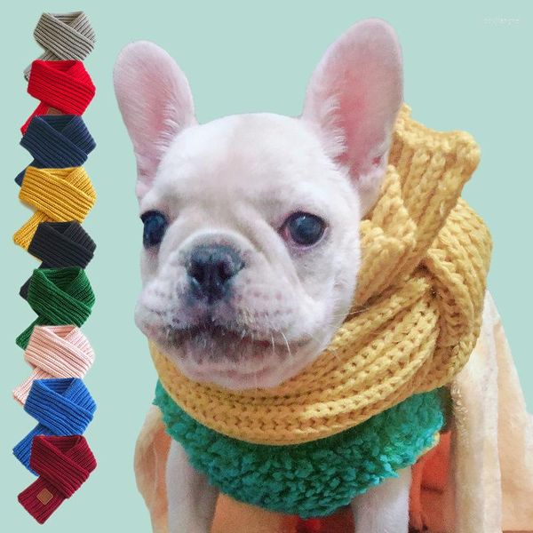 Hundebekleidung Weihnachten Haustier Schal Dekoration Zubehör Wolle gestrickt warmes Katzenhalsband