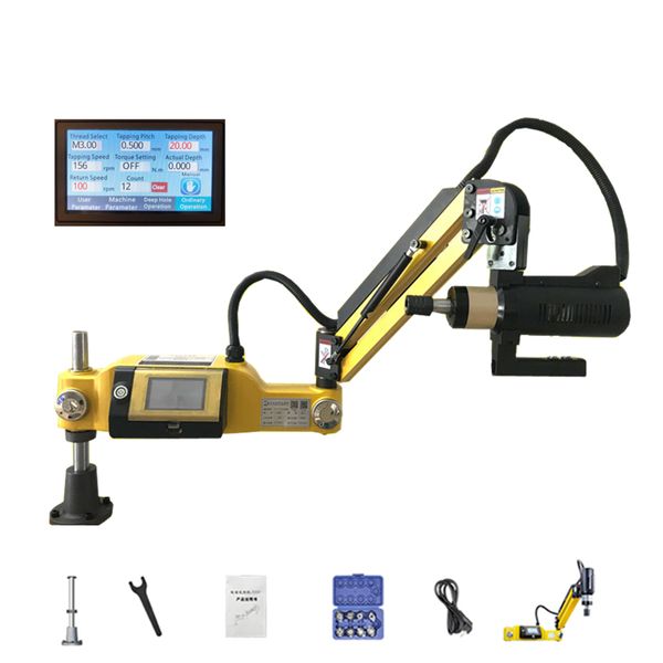 M2-M12 CNC Elektrische Gewindeschneidmaschine Servomotor Elektrische Gewindeschneidmaschine Bohren Mit Spannfutter Einfache Arm Elektrowerkzeug Gewindeschneidmaschine