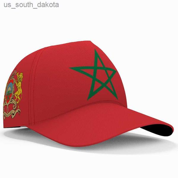 Ballkappen Marokko Baseballkappen Kostenlose maßgeschneiderte Name Team Ma Hut Mar Land Angeln Reisen Arabisch Arabische Nation Königreich Flagge Kopfbedeckung L230523