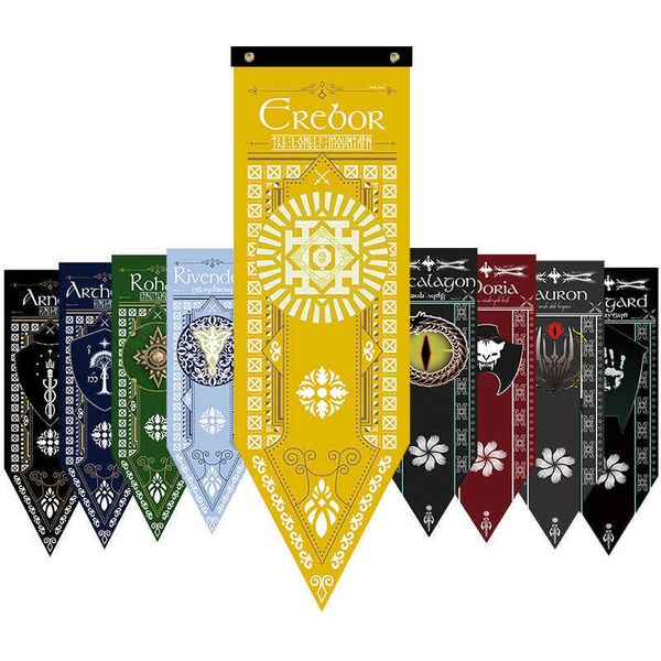 Banner Bandiere Erebor Arkenstone Lotr Flag Rivendell Rohan Arthedain Ancalagon the Black Saruman Home Decor Bandiere Banner Decorazione Valance S2 G230524