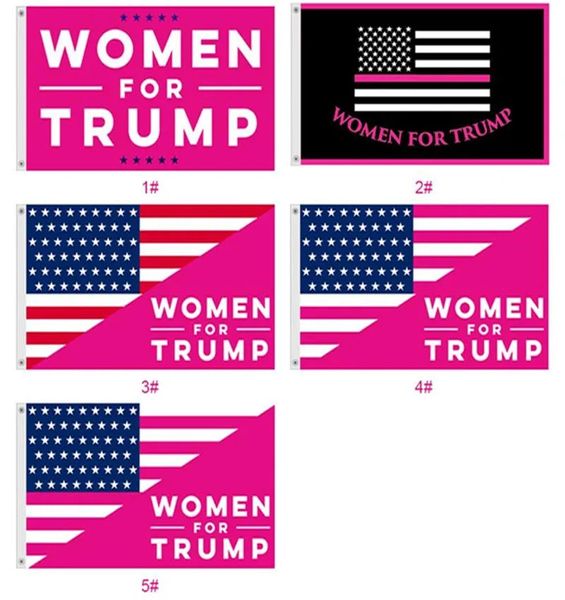 90x150cm 3x5 Fts Women for Trump Donald Pink Flag USA Hand Held Pink USA Banner Direct Factory Wholesal Rendi l'America di nuovo grande
