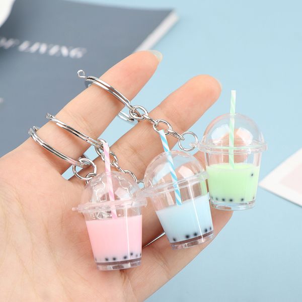 Chave Bubble Tea Kichain Diy Chave de Alta qualidade Pingente de acrílico Backpack Charms Charms Carchain Chave Wholesale Gift Casal