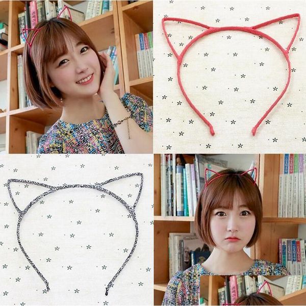 Fasce per capelli Buono A Cute Cat Ears Hair Hoop Head Burst Ornaments Tg011 Mix Order 30 Pieces / Lot Drop Delivery Jewelry Hairjewelry Dhhuk