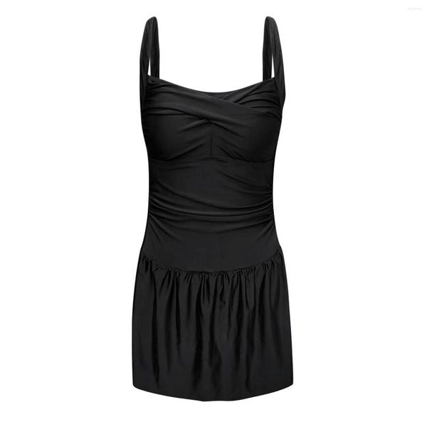 Vestido de banho feminino vestido feminino maiô de mola suspensa conservadora boxeador saia de biquíni shorts jeans masculinos