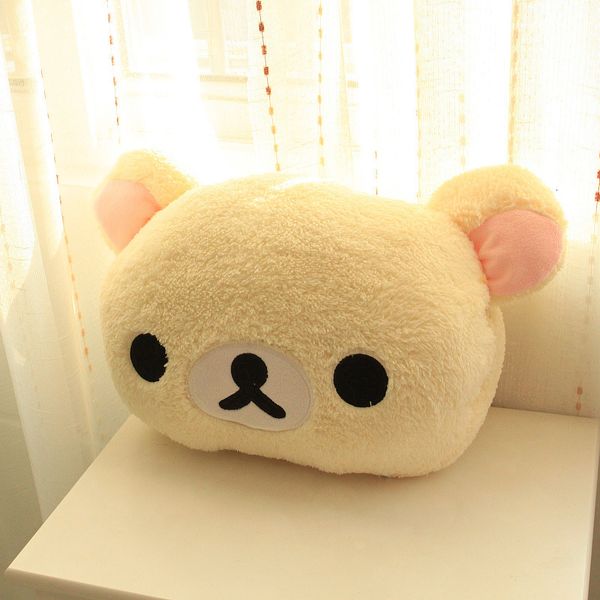 Plüschpuppen 30 cm Kawaii Rilakkuma Plüschtiere Cartoon Weiche Stoffpuppen Winterhände Wärmendes Plüschkissenspielzeug für Mädchen Kinder Weihnachtsgeschenke 230523