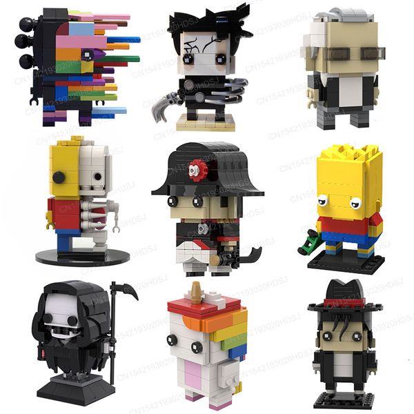 Blocks moc figuras de ação super -herói personagens de filmes Brickheadz Blocks de desenho animado Anime Figures Toy for Children Birthday Gift 230523