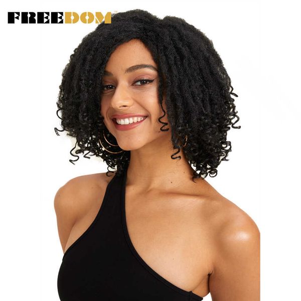 Perucas cacheadas afro para mulheres negras dreadlock perucas omber short preto marrom marrom marrom