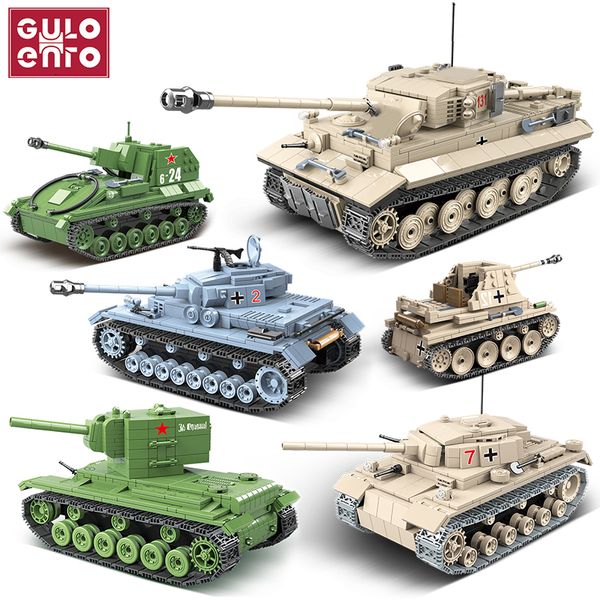 Blöcke Militärpanzer Serie Deutsch 131 LT-38 M4A1 Panther Panzer Soldat Bausteine WW2 Ziegel Armee Kinder Kinder Spielzeug Geschenke 230523