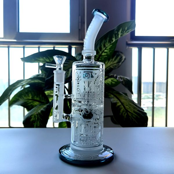 11 Zoll Doppeldecke Deep Spray Recycler Wasserrohre Dab Rig Bongs Glaswasser Shisha Rohre