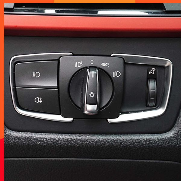 New Latest 2 Pcs Abs Car Headlight Switch Frame Trim Adesivo di regolazione per Bmw New 3 4 316 320ligt Accessori auto Interni decorativi