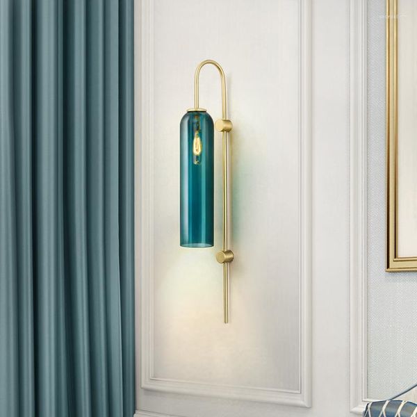 Wandlampen Nordeuropa LED-Lampe Design El Lobby Wohnzimmer Küche Schlafzimmer Blau Originalität Desinger Glas