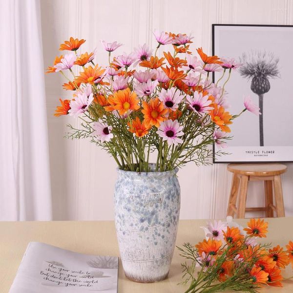 Dekoratif Çiçekler 3pcs Hollandalı Chrysanthemum Yapay Sahte Buket Düğün Dekorasyonu DIY Craft Oturma Odası Ev Yemek Masası Çok