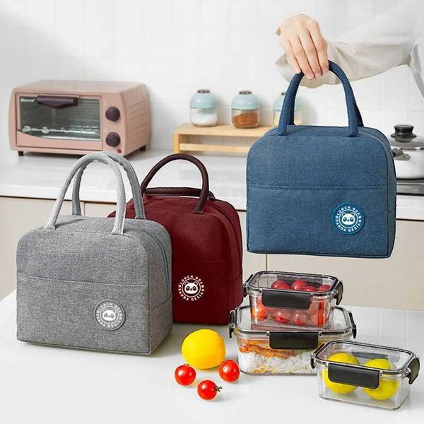 Backpacking Packs Pranzo isolato Borsa da picnic per bambini da donna Borsa da ghiaccio portatile calda Borsa da picnic per alimenti in tela P230524