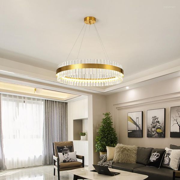 Lampade a sospensione Lampadari Originalità Modern Gold Luxury Crystal Gorgeou Lampada per sala da pranzo Soggiorno Corridoio Lobby Lampade a sospensione a soffitto