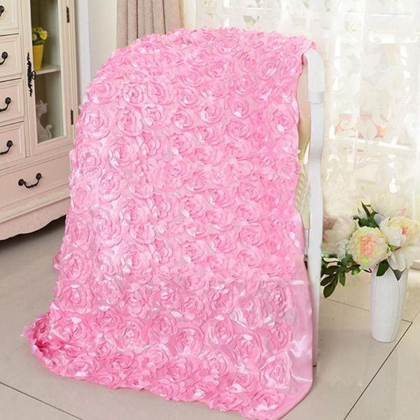 Dekorative Blumen-Rosetten-Tischdecke, 5 Yard, rechteckig, 3D-Blumenmuster, für Hochzeit, Babyparty, Party, Kuchen, Tisch, Esszimmer, Bettwäsche