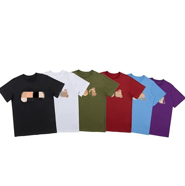 Teddy Kırık Ayı Karikatür Basılı Mektup Kısa Kollu T-Shirt Sıradan Mürettebat Boyun Pamuk T-Shirts Gevşek Modeli Yeni Kısa T