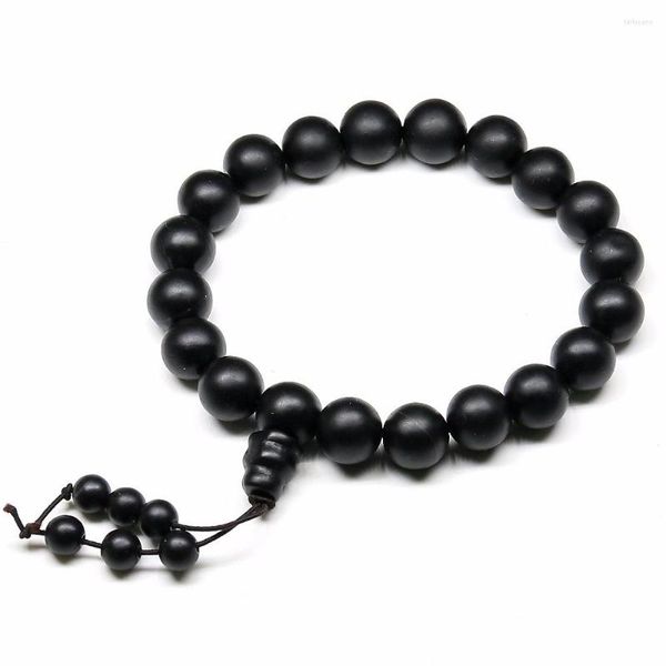Strand Natural Black Bian Stone Health Energy Bracelet for Men Health Health 10mm Jóias com miçangas