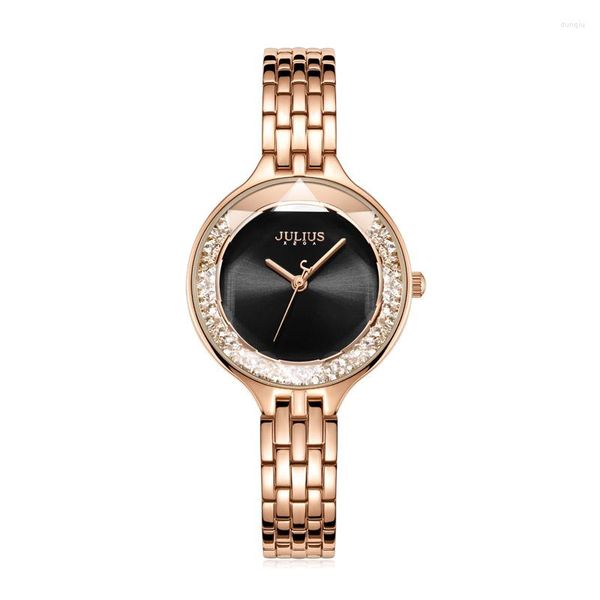 Relógios de pulso Julius Women's Watch Japan Mov't Horas Elegantes Relógios de Moda Loose Relógio de Moda Bracelete Aço Anterior