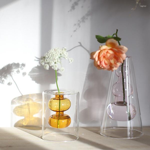 Vasos nórdicos inseado hidropônico vaso redondo de vidro transparente sala esférica sala de estar restaurante desktop ornnings decoração em casa decoração