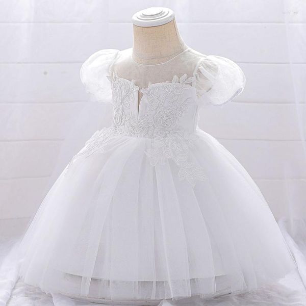 Mädchen Kleider 2023 Baby Taufkleid Geburtstag Kleid kinder Boutique Spitze Blumen Kleid Sommer Kleidung Party Tüll Vestidos