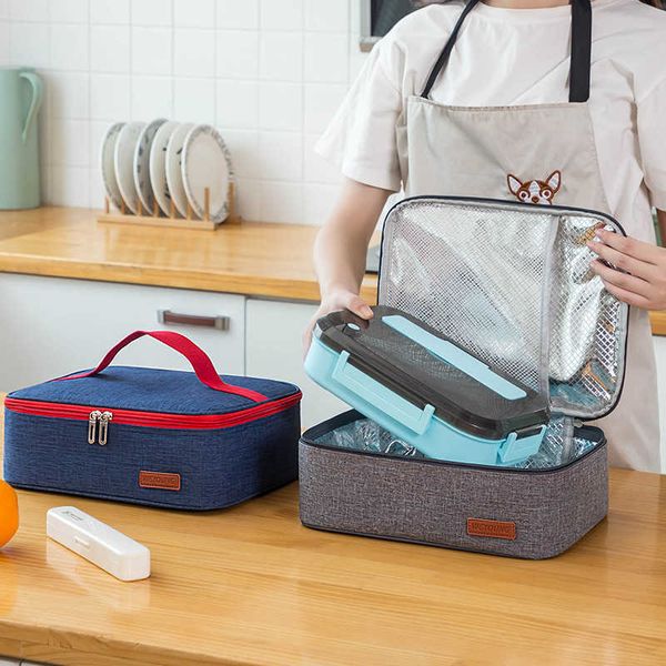 Mochilas Pacotes quadrados Almoço portátil para feminino Picnic Food Hot Bento Box Bag de Bolsa de Viagem de Viagem P230524