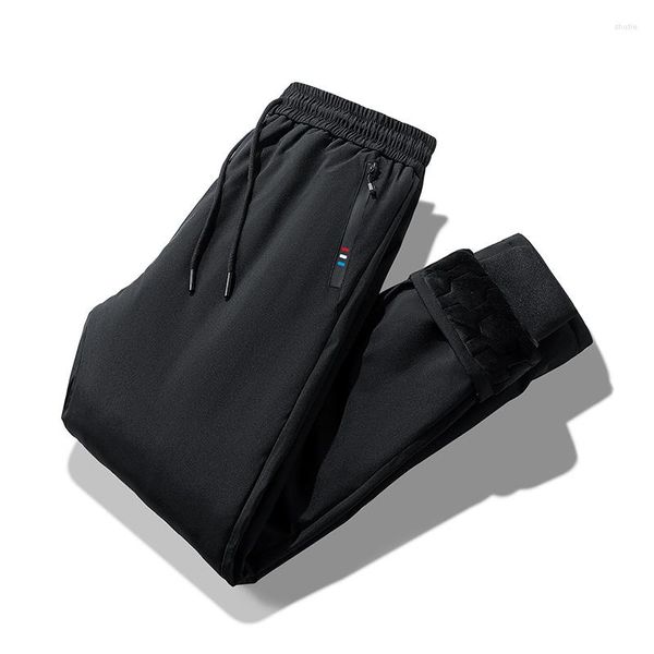 Pantaloni da uomo Inverno Uomo Pantaloni sportivi spessi caldi Pantaloni casual con coulisse Velluto in pile Foderato in pelliccia K572 di alta qualità